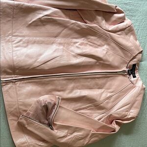 Dialogue Women's Light Pink Leather Jacket